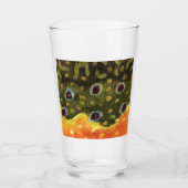 ブルックマスの皮 – 魚、魚釣り、アングラー タンブラーグラス (正面)