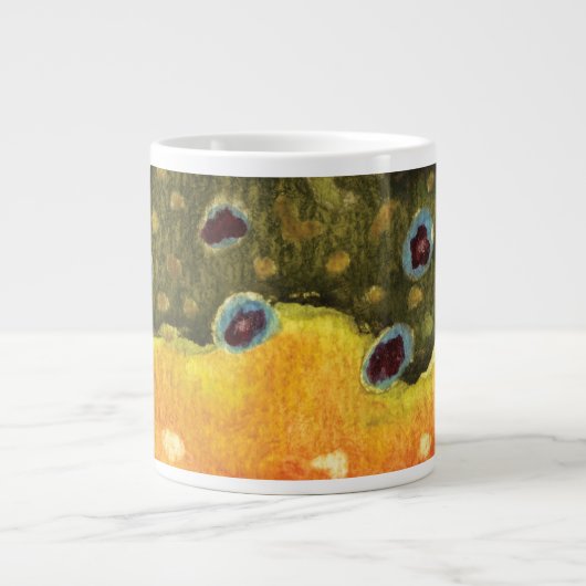 ブルックマス釣り魚類学者アングラー ジャンボコーヒーマグカップ (正面)