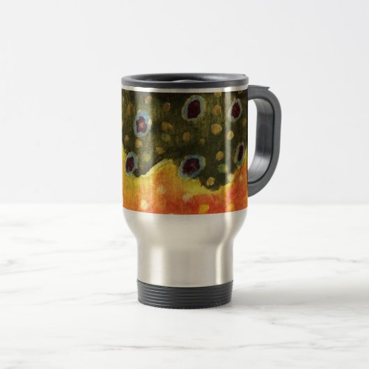 ブルックマス釣り魚類学者アングラー トラベルマグ (正面右)