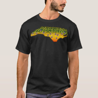 ブルックマス魚ノースオリナ州マップ魚釣りGif Tシャツ
