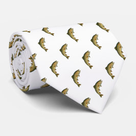 ブルックモダンマス魚ネイビーブルーホワイトフィッシャーマン ネクタイ