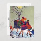 ブルックモントパーク1920年代クリスマスイラストレーション シーズンポストカード (正面/裏面)