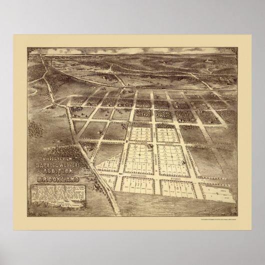 ブルックランドDCパノラママップ – 1895 ポスター (正面)