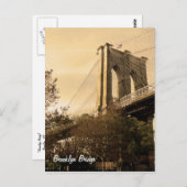 ブルックリンからのブルックリン橋 ポストカード (正面/裏面)