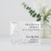 ブルックリンの保存日付-ヴィンテージの地図(灰色) セーブザデート (スタンド正面)