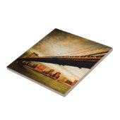 ブルックリンの側面(NYC)からのマンハッタン橋眺め タイル (側面)