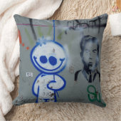 ブルックリンの芸術の都市落書き刃の鋭く写実的なニューヨーク クッション (ブランケット)