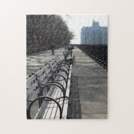 ブルックリンの遊歩道都市ベンチのパズル ジグソーパズル