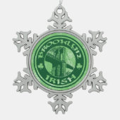 ブルックリンアイリッシュアメリカンクリスマスツリー スノーフレークピューターオーナメント (正面)