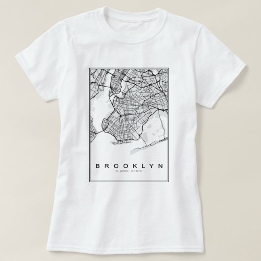 ブルックリンイラストレーションの地図 Tシャツ (デザイン正面)