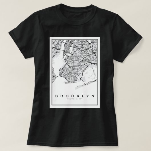 ブルックリンイラストレーションの地図 Tシャツ (デザイン正面)