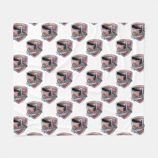 ブルックリンデザインシルバー フリースブランケット (正面(横))