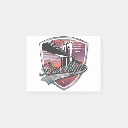 ブルックリンデザイン銀メタリック ポストイット (正面)