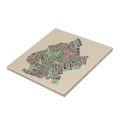 ブルックリンニューヨークのタイポグラフィの地図のタイル タイル (側面)