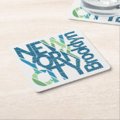 ブルックリンニューヨークのタイポグラフィ スクエアペーパーコースター (アングル)