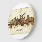 ブルックリンニューヨークの街並み ラージ壁時計 (傾斜)