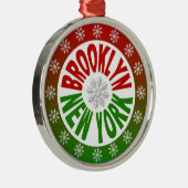 ブルックリンニューヨークの赤い緑のオーナメント メタルオーナメント (右)