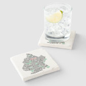 ブルックリンニューヨークシティのタイポグラフィの地図 ストーンコースター (横)