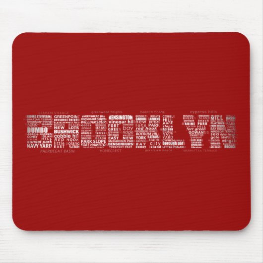 ブルックリンニューヨークシティワードアート マウスパッド (正面)