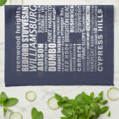 ブルックリンニューヨークシティBKワードアート キッチンタオル (折り畳み)