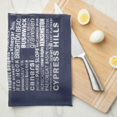 ブルックリンニューヨークシティBKワードアート キッチンタオル (四つ折り)