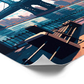 ブルックリンニューヨークヴィンテージ旅行イラストレーション ポスター (角)