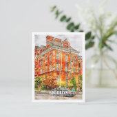 ブルックリンニューヨーク有名な旅行水の色のスケッチ ポストカード (スタンド正面)