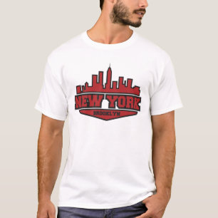 ブルックリンニューヨーク のブロックのスタイルの原稿 Tシャツ
