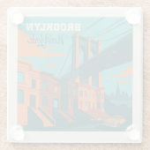 ブルックリンニューヨーク ガラスコースター (裏面)