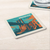 ブルックリンニューヨーク スクエアペーパーコースター (アングル)