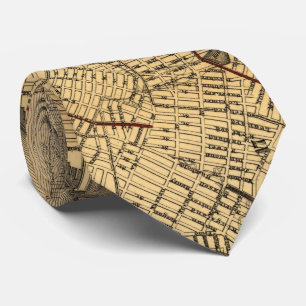 ブルックリンニューヨーク(1874年)のヴィンテージの地図 ネクタイ