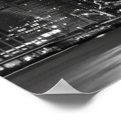 ブルックリンブリッジとマンハッタンスカイラインアットナイトNYC ポスター (角)