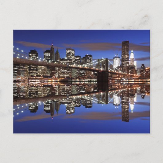ブルックリンブリッジアットナイトニューヨーク ポストカード (正面)