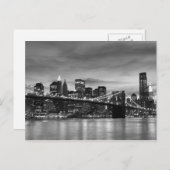 ブルックリンブリッジアットナイトニューヨーク ポストカード (正面/裏面)