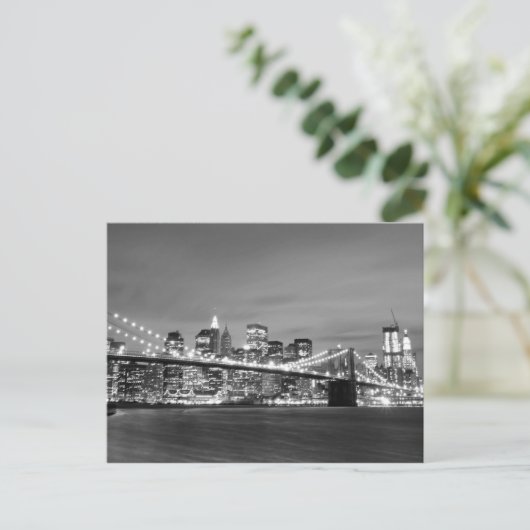 ブルックリンブリッジアットナイトニューヨーク ポストカード (スタンド正面)
