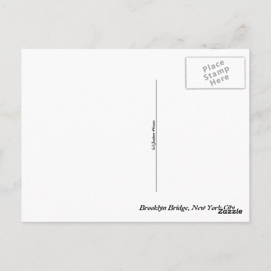 ブルックリンブリッジアットナイトニューヨーク ポストカード (裏面)