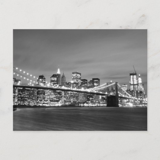 ブルックリンブリッジアットナイトニューヨーク ポストカード (正面)