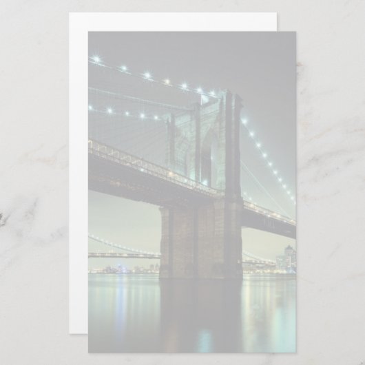 ブルックリンブリッジアットナイトマンハッタンブリッジ 便箋 (正面/裏面)