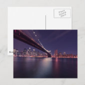 ブルックリンブリッジアットナイト – NYCスカイライン ポストカード (正面/裏面)