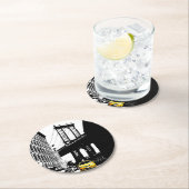 ブルックリンブリッジイエロータクシーNycニューヨーク ラウンドペーパーコースター (インサイチュ)