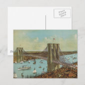 ブルックリンブリッジカラーポストカード ポストカード (正面/裏面)