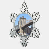 ブルックリンブリッジクリスマスオーナメント スノーフレークピューターオーナメント (右)