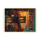 ブルックリンブリッジサンライズヴィンテージトラベル マグネット (横)