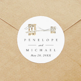 ブルックリンブリッジシックニューヨークシティ結婚ズ ラウンドシール