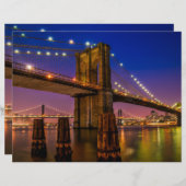 ブルックリンブリッジシーニックナイトビュースクラップブック紙 (正面/裏面)