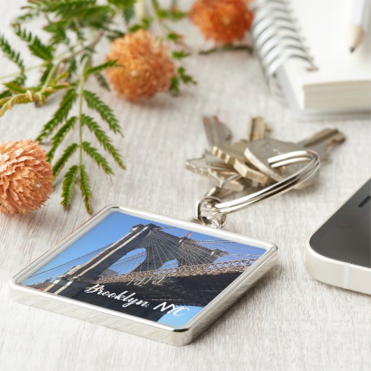 ブルックリンブリッジスカイニューヨークシティNYC写真 キーホルダー (側面)