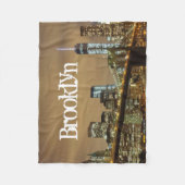 ブルックリンブリッジスカイライン フリースブランケット (正面)