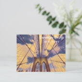 ブルックリンブリッジニューヨーク絵画ヴィンテージ ポストカード (スタンド正面)