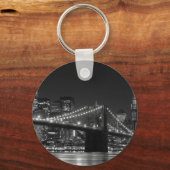 ブルックリンブリッジブラック/ホワイトキーチェーン キーホルダー (正面)
