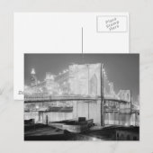 ブルックリンブリッジブラック&ホワイト ポストカード (正面/裏面)